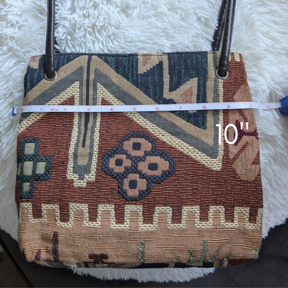 Nine West, Vintage Tapestry Shoulder Bag – 90s Y2K Boho Aztec Style - Picture 10 of 12
